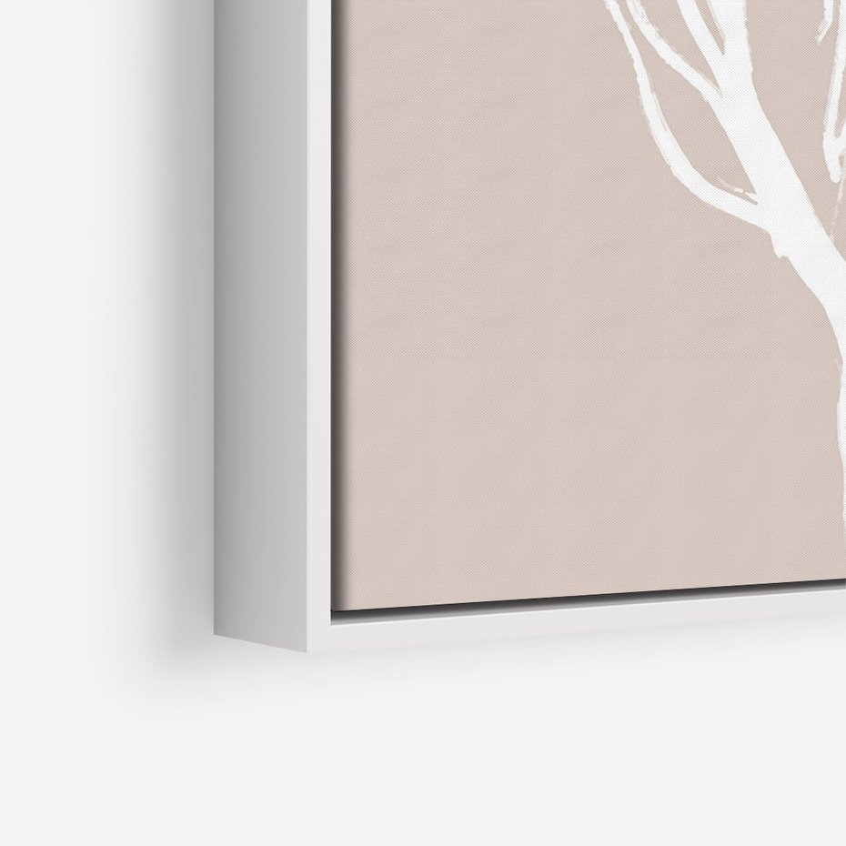 Obraz w ramie 50x70 - Impresje Pastelowych Nastrojów - minimalistyczny delikatny obraz, beżowe odcienie - rama biała