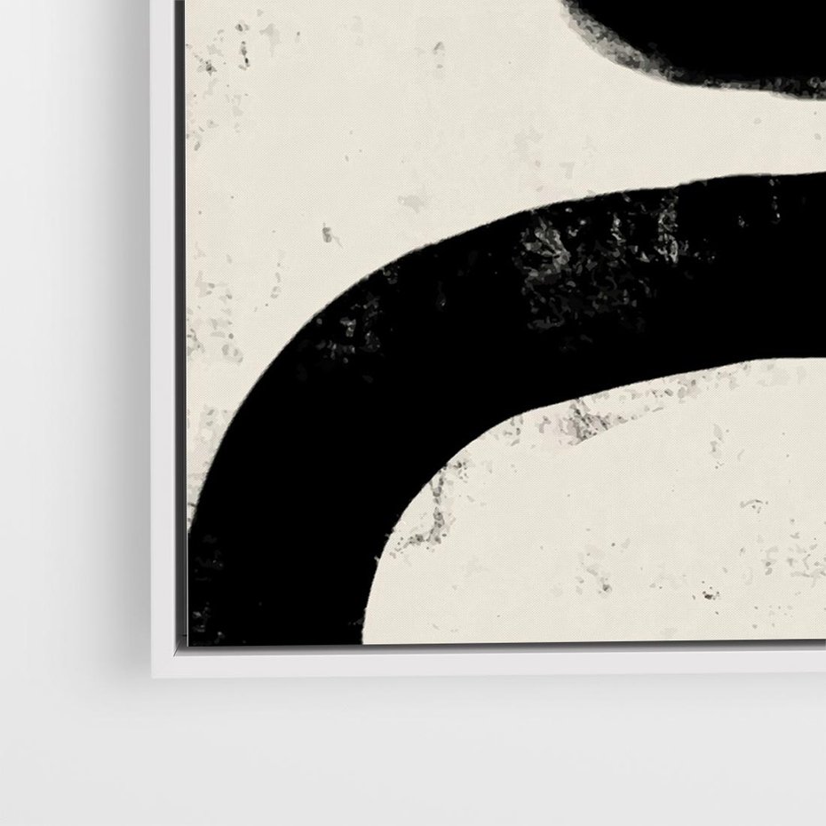 Obraz w ramie 50x50 - Przenikające Plamy - abstrakcyjna sztuka, minimalizm - rama biała