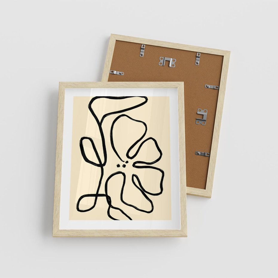 Plakat w ramie 40x50 - Zaklęte Aberracje - abstrakcyjna sztuka, przypominająca kwiat - rama drewno