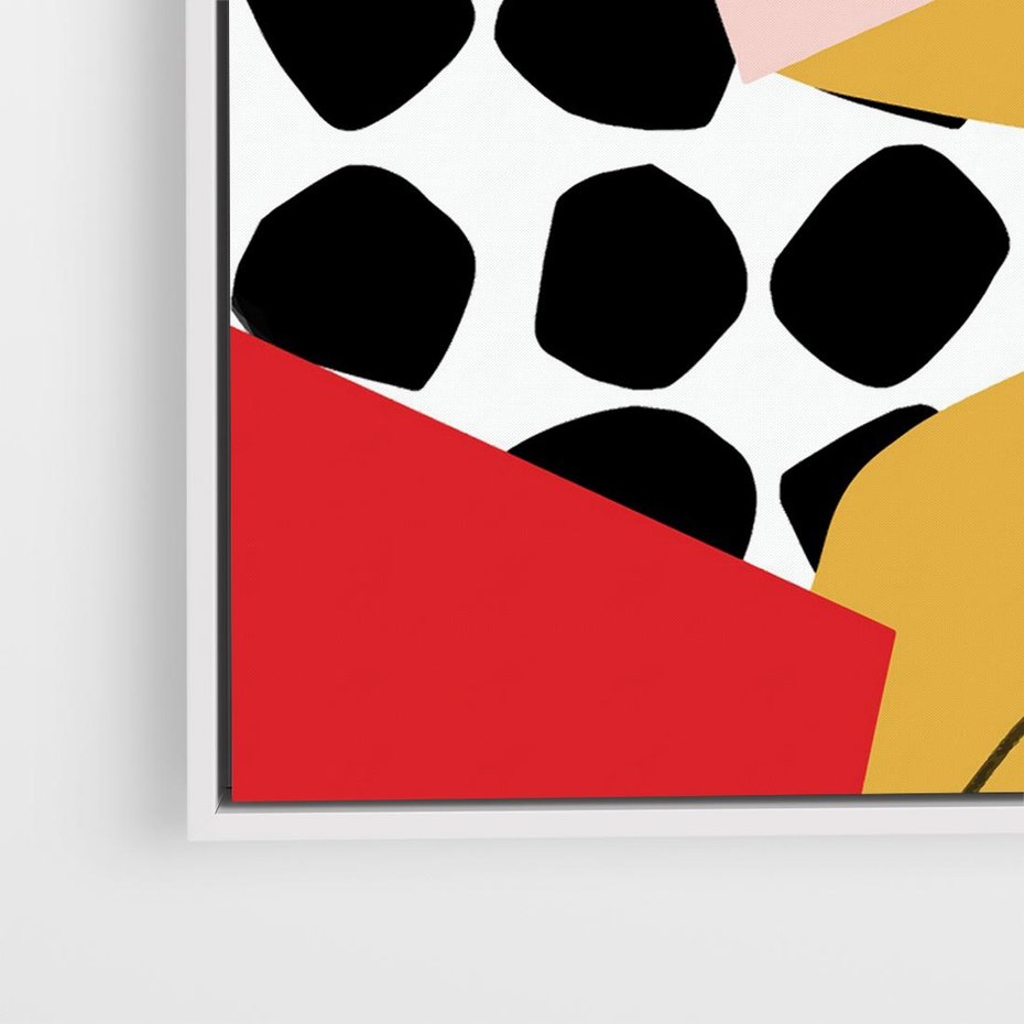 Obraz w ramie 80x80 - Księga Form i Plam - abstrakcyjna kompozycja, różne tekstury - rama biała