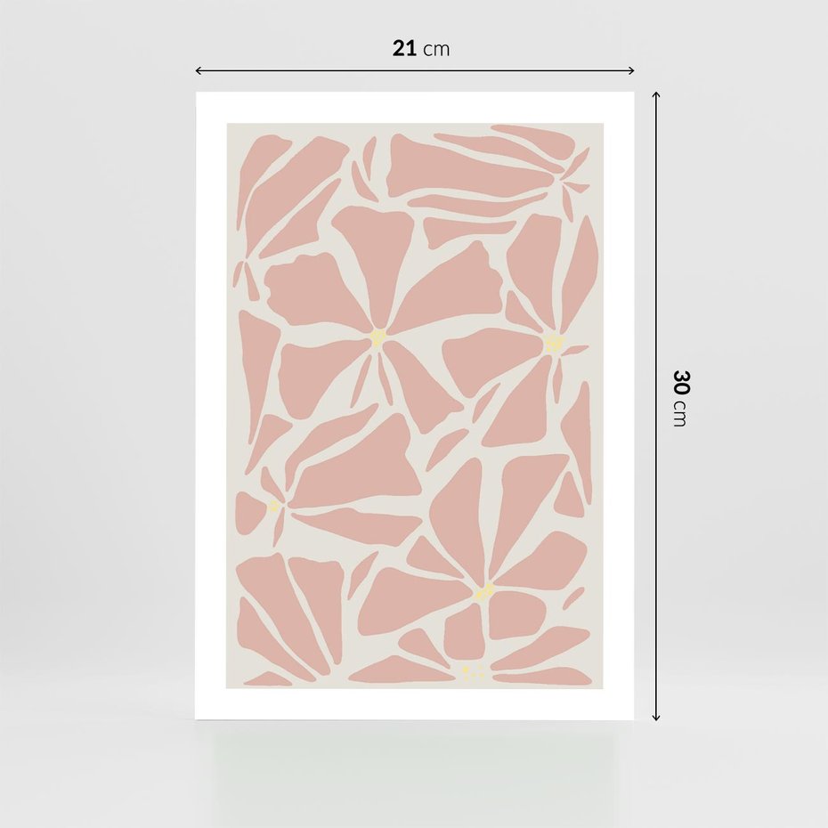 Plakat bez ramy 21x30 - Akwarelowe Promienie - abstrakcyjne boho kwiaty, kompozycja