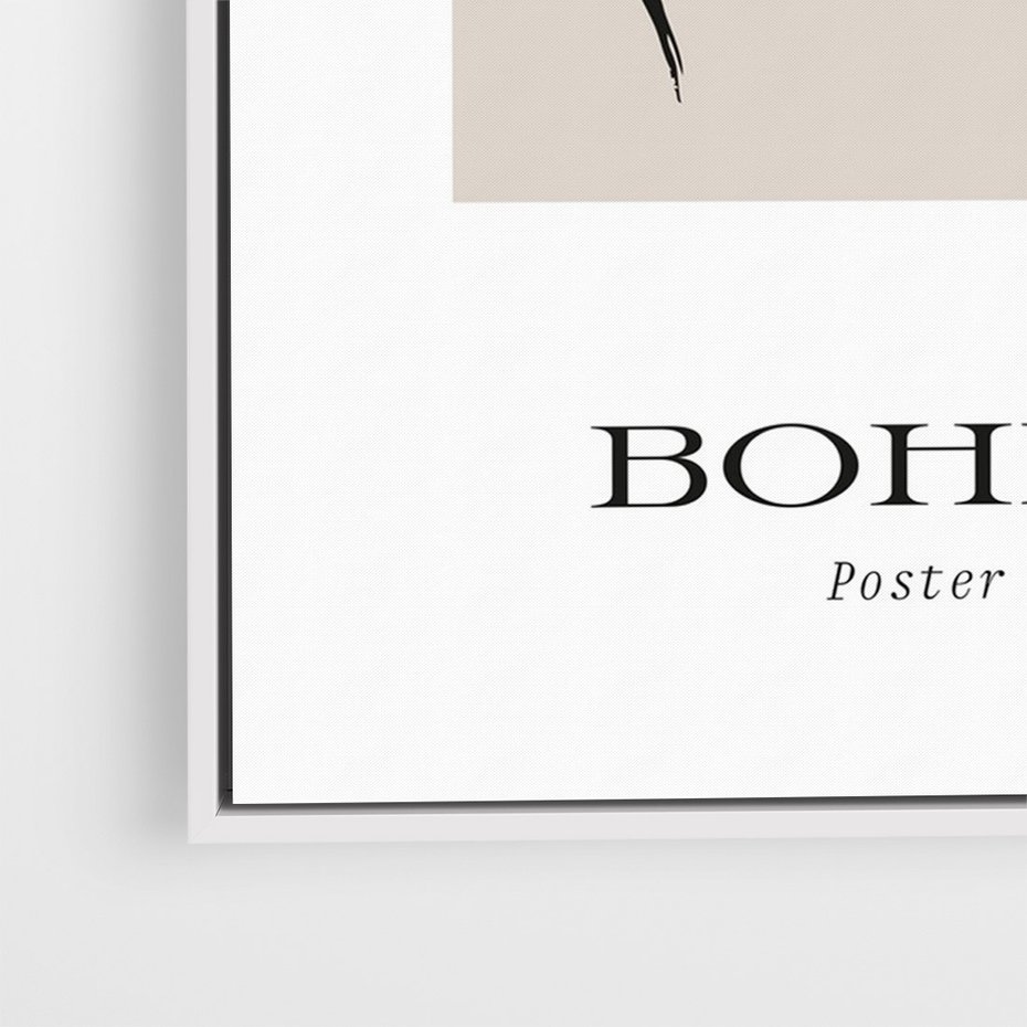 Obraz w ramie 70x100 - Echa Nieznanych Konturów - boho plakat, typografia - rama biała