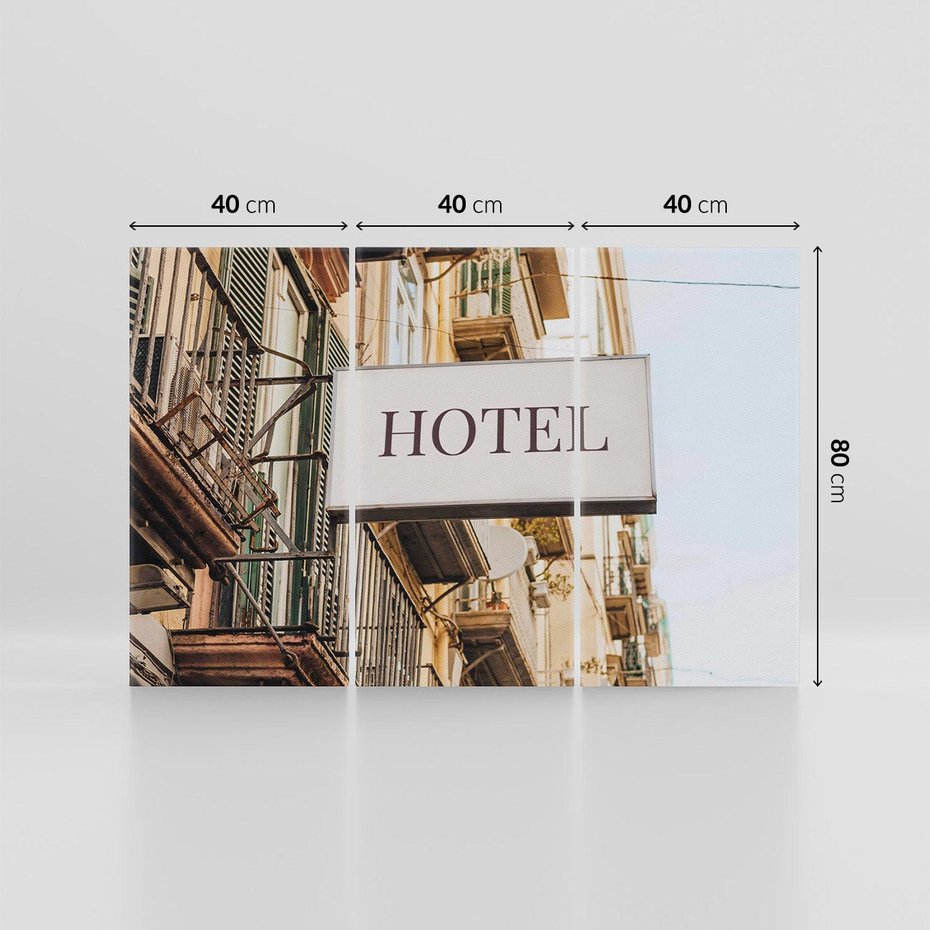 Obraz na płótnie 120x80 - Magiczne Spacery - hotel, uliczka