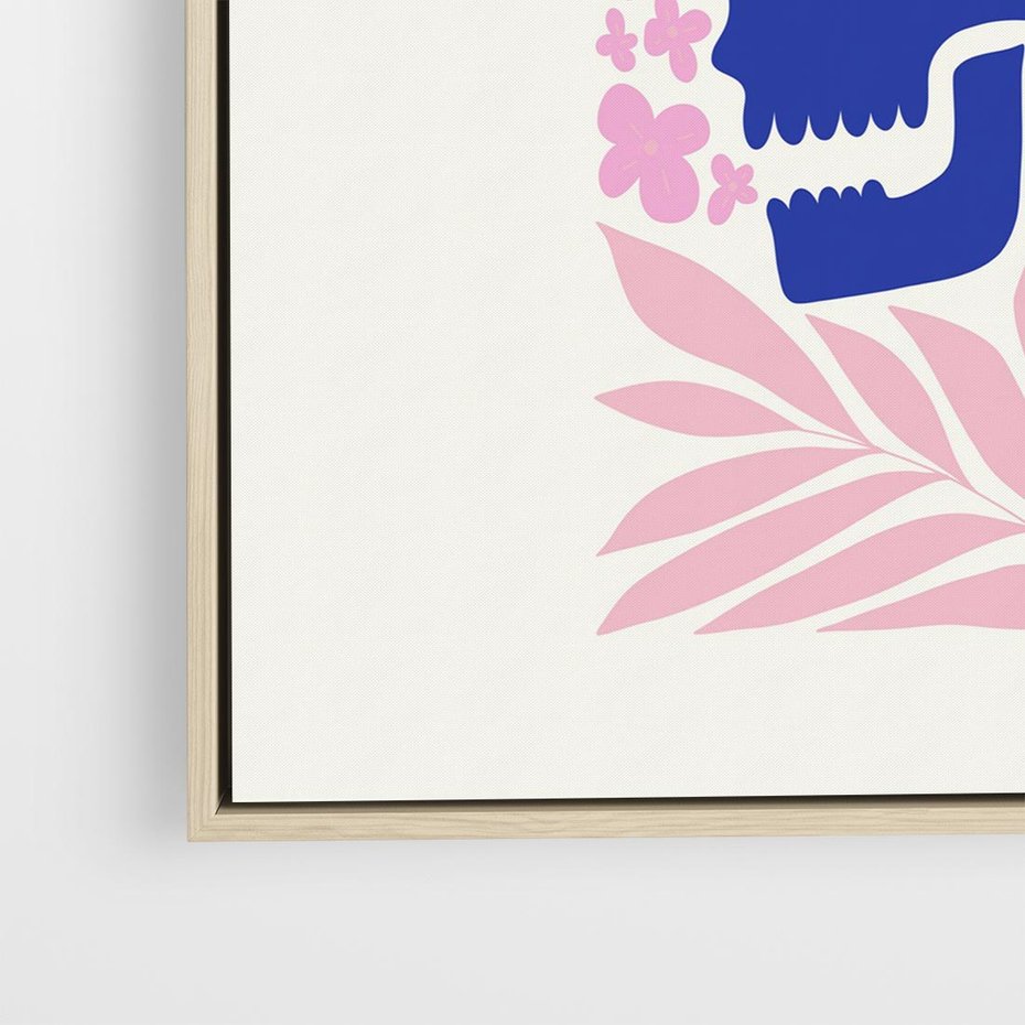 Obraz w ramie 50x50 - Żart z Czaszką - abstrakcja, sztuka nowoczesna - rama drewno