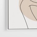 Obraz w ramie 50x50 - Przenikające Kształty - szkic jedną linią, one line - rama biała