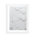 Plakat w ramie 50x70 - Intrygujący Wymiar - geometria, 3D - rama biała