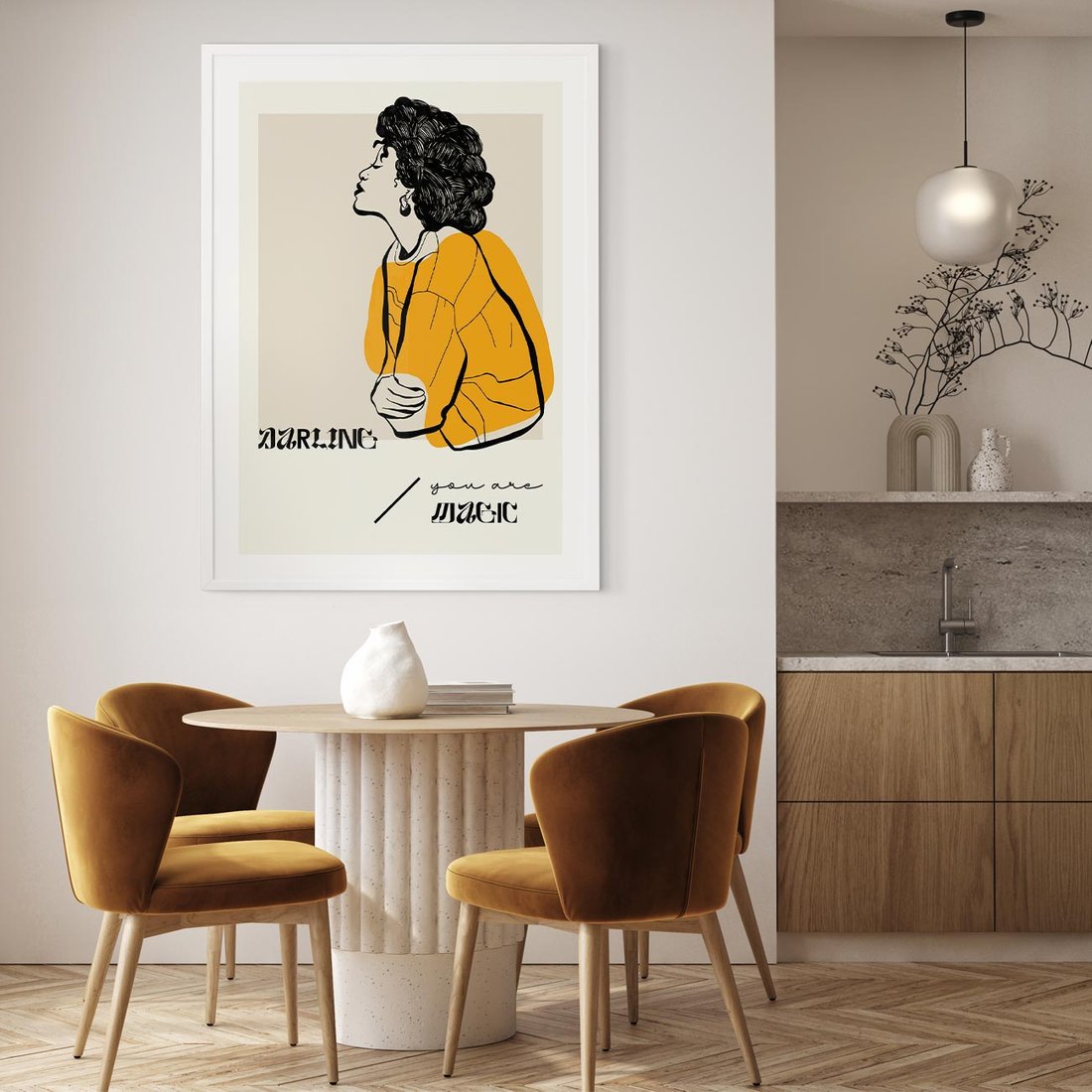 Plakat bez ramy 40x50 - Siła Kobiety: Plakat ze Szkicem - kobieca grafika, plakat