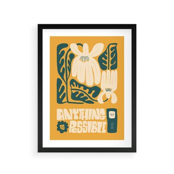 Plakat w ramie 30x40 - Impulsy Harmonii - kwiaty, nowoczesny plakat - rama czarna