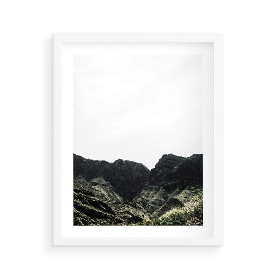 Plakat w ramie 40x50 - Górska Potęga - górski krajobraz, góry - rama biała