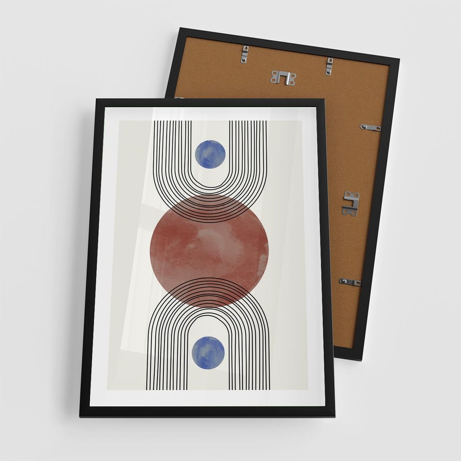 Plakat w ramie 50x70 - Księga Impulsów - nowoczesny plakat, styl midcentury - rama czarna