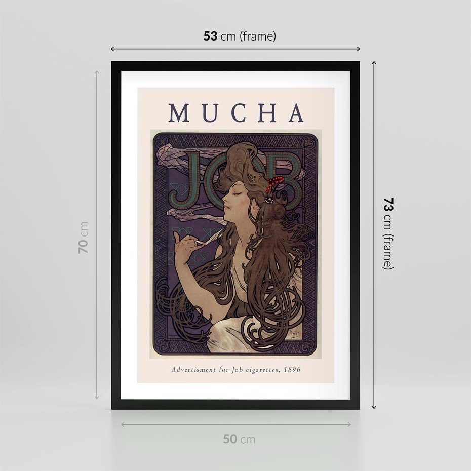 Plakat w ramie 50x70 - Reprodukcja A.Mucha - Mucha, plakat z reprodukcją - rama czarna