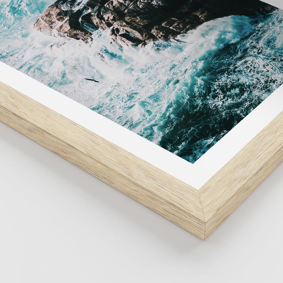 Plakat w ramie 30x40 - Siła Natury - morze, skały - rama drewno