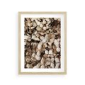 Plakat w ramie 30x40 - Delikatność Hortensji: Kompozycja Kwiatów w Beżu - hortensja, odcienie beżu - rama drewno
