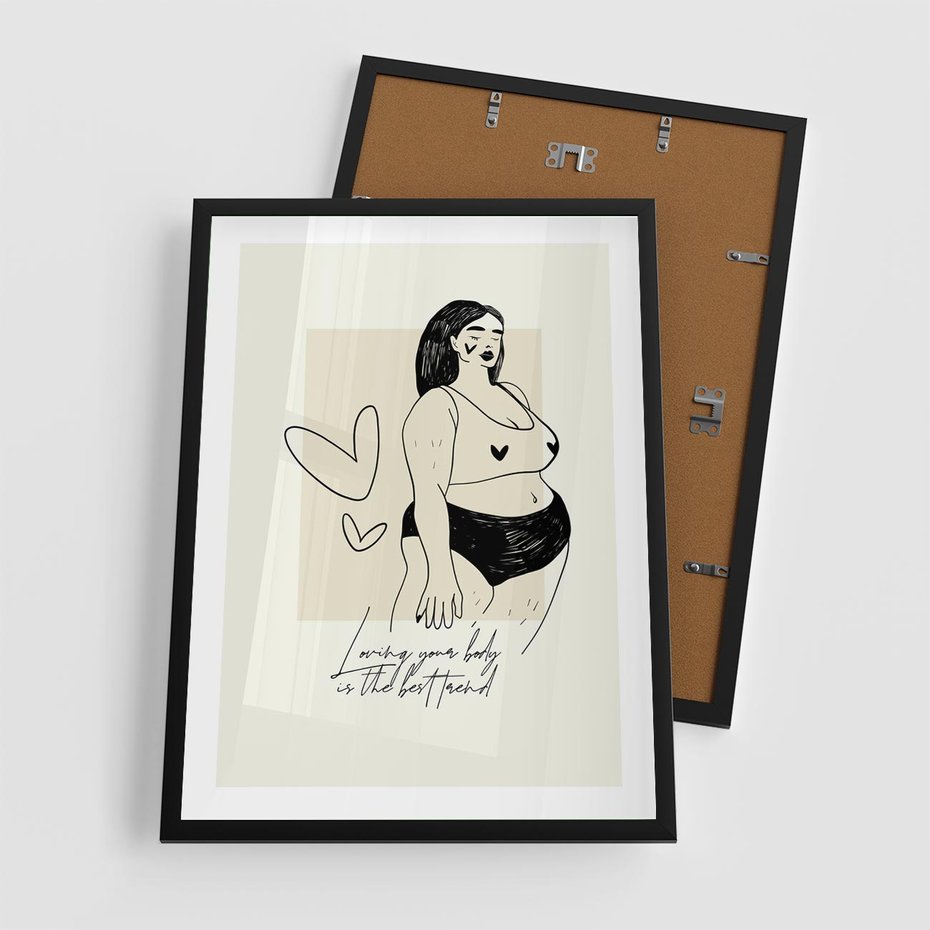 Plakat w ramie 50x70 - Moc to Ona - rysunek, sztuka nowoczesna - rama czarna