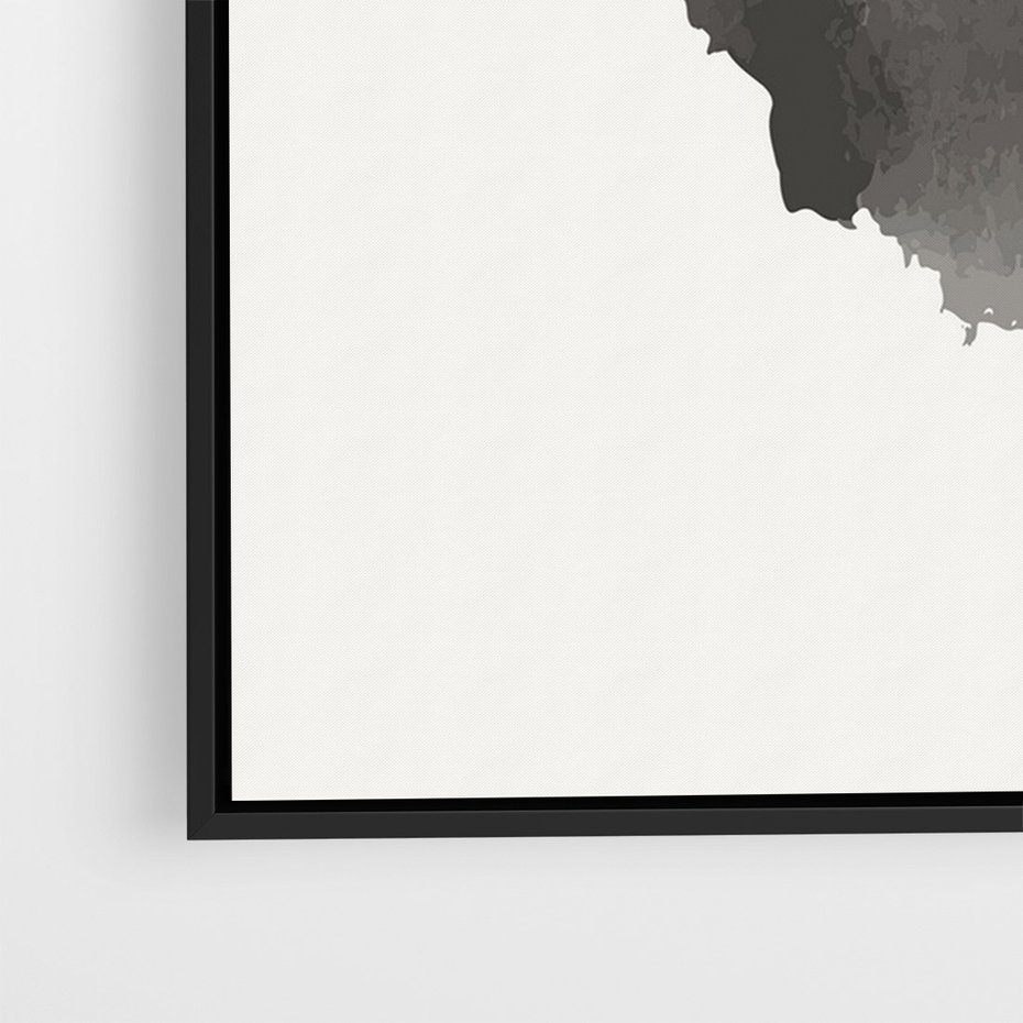 Obraz w ramie 70x100 - Księga Form - abstrakcyjne nieregularne plamy, czarny - rama czarna