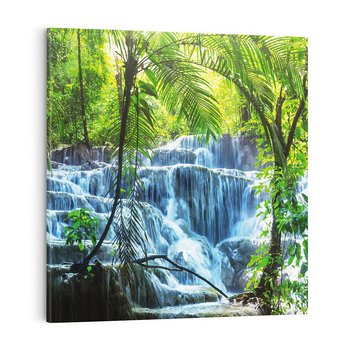 Obraz na płótnie 70x70 - Meksykański wodospad w lesie - wodospad, las