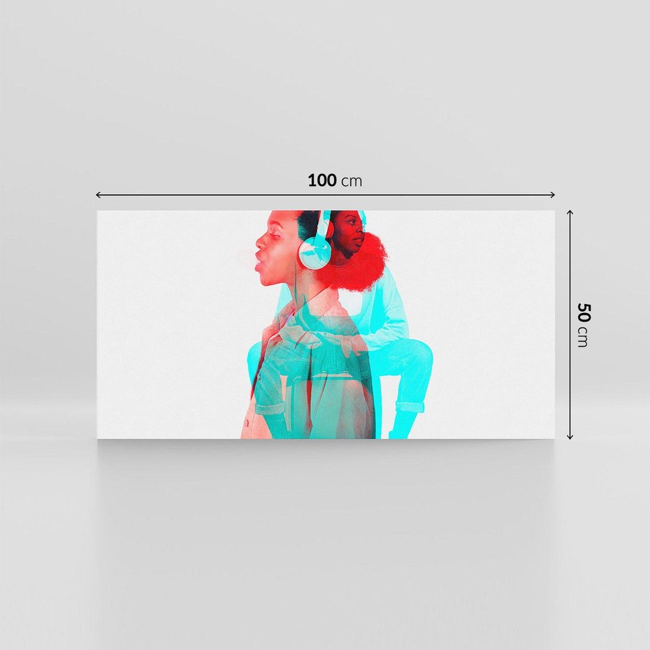 Obraz na płótnie 100x50 - Rytmy Wspomnień - kolaż zdjęć, kobieta