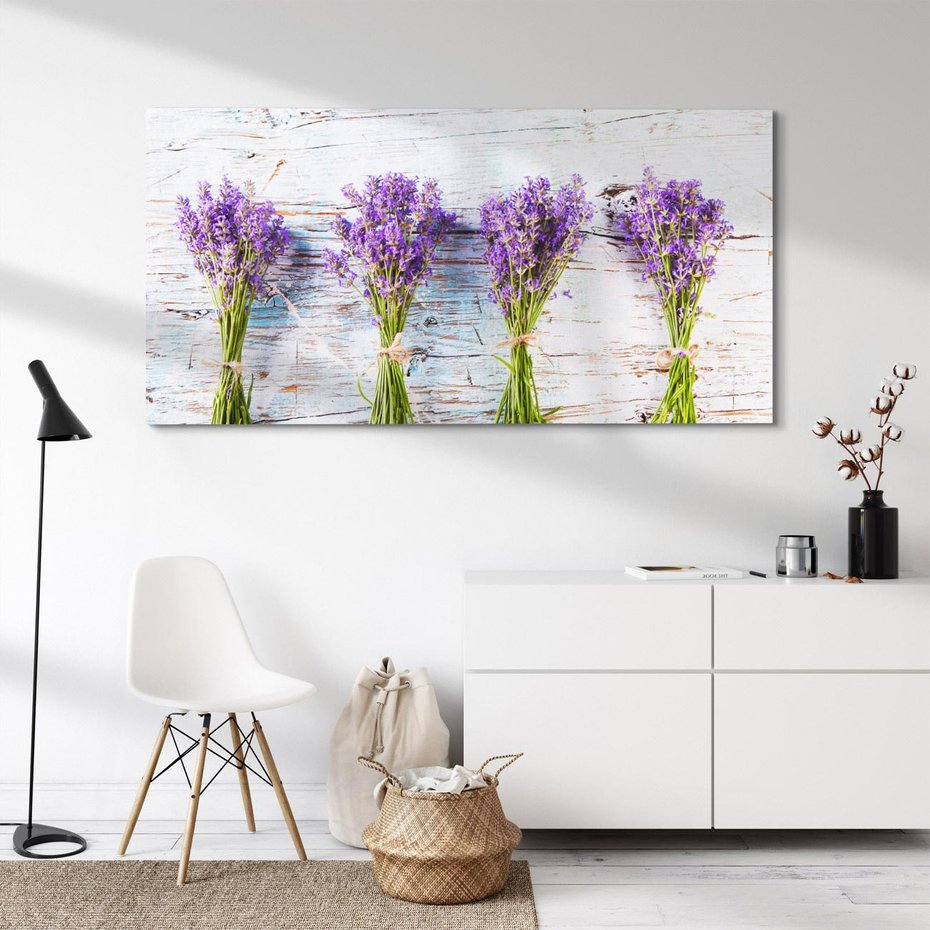 Obraz na płótnie 120x60 - Urok lawendowych pól - lawenda, kawiaty