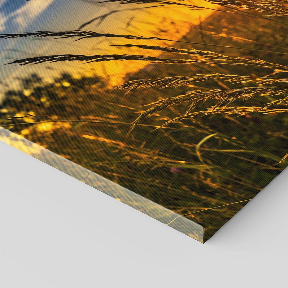 Obraz na płótnie 120x80 - "Zachód Słońca, Łąka - Magiczna Aura - zachód, słońca