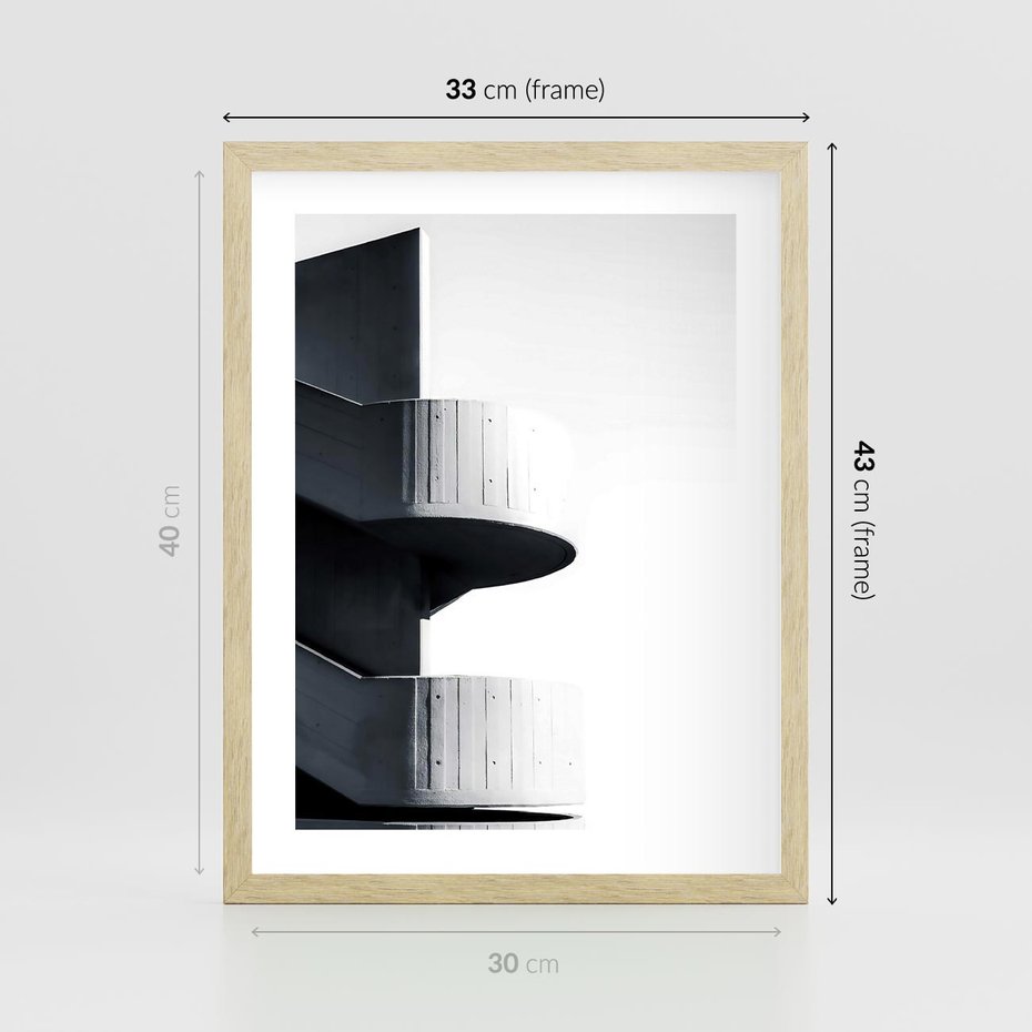 Plakat w ramie 30x40 - Elegancja Współczesności - architektura, nowoczesne formy - rama drewno