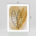 Plakat bez ramy 40x50 - Monstera w Złocie - złote liście monstery, grafika