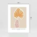 Plakat bez ramy 30x40 - Kwiatowa Kreatywność - tropikalny liść w wazonie, typografia