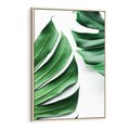 Obraz w ramie 80x120 - Monstera - Liście Kwiaty - monstera, liście - rama drewno