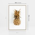 Obraz w ramie 50x70 - Ekskluzywny Akcent - złoty, ananas - rama drewno