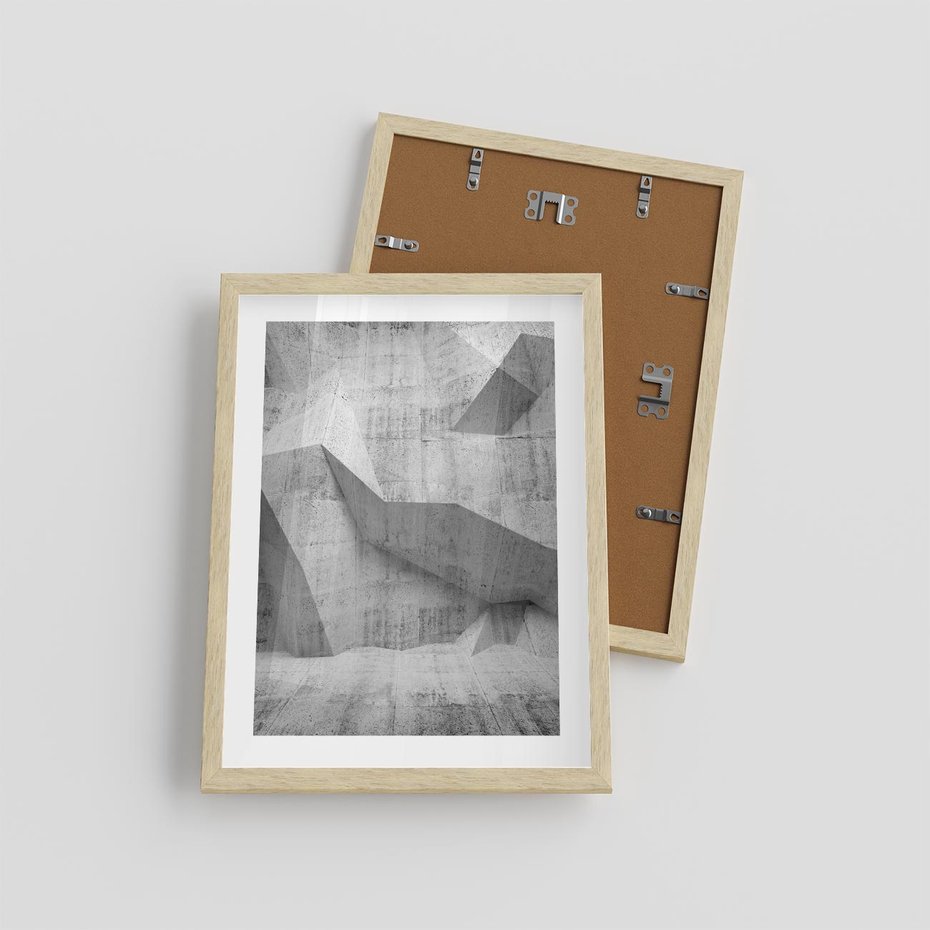 Plakat w ramie 30x40 - Geometryczna harmonia sztuki - geometria, sztuka - rama drewno