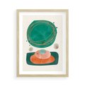 Plakat w ramie 50x70 - Rozmyte Granice - abstrakcyjne plamy, zielony - rama drewno