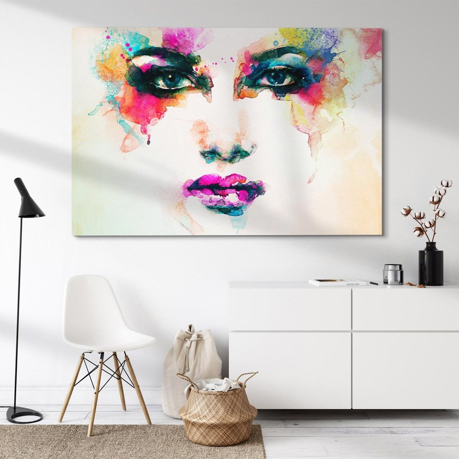 Obraz na płótnie 120x80 - Kobieta Abstrakcja Twarz - kobieta, abstrakcja