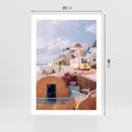 Plakat bez ramy 21x30 - Błękit Morza i Białe Domki - Santorini, wyspa