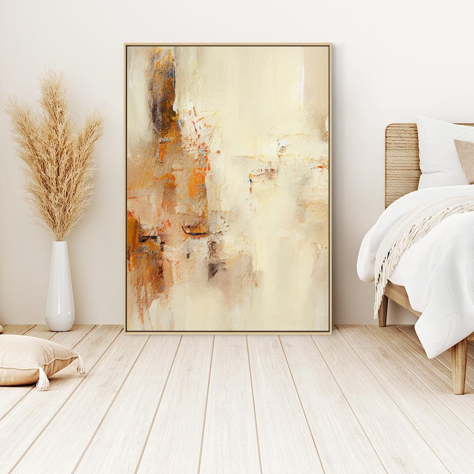 Obraz w ramie 70x100 - Odbicie utraconych barw - abstrakcja, tekstury farb - rama drewno