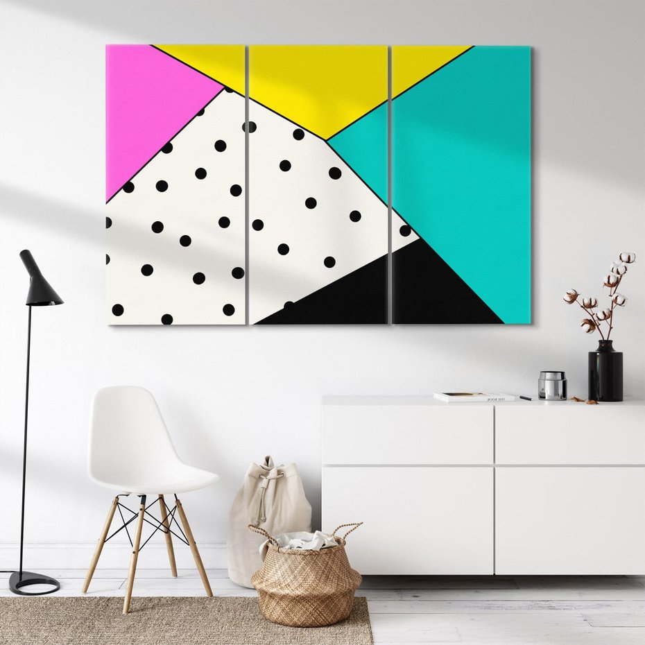 Obraz na płótnie 120x80 - Wesołe Geometryczne Kształty - geometryczne kształty, abstrakcja