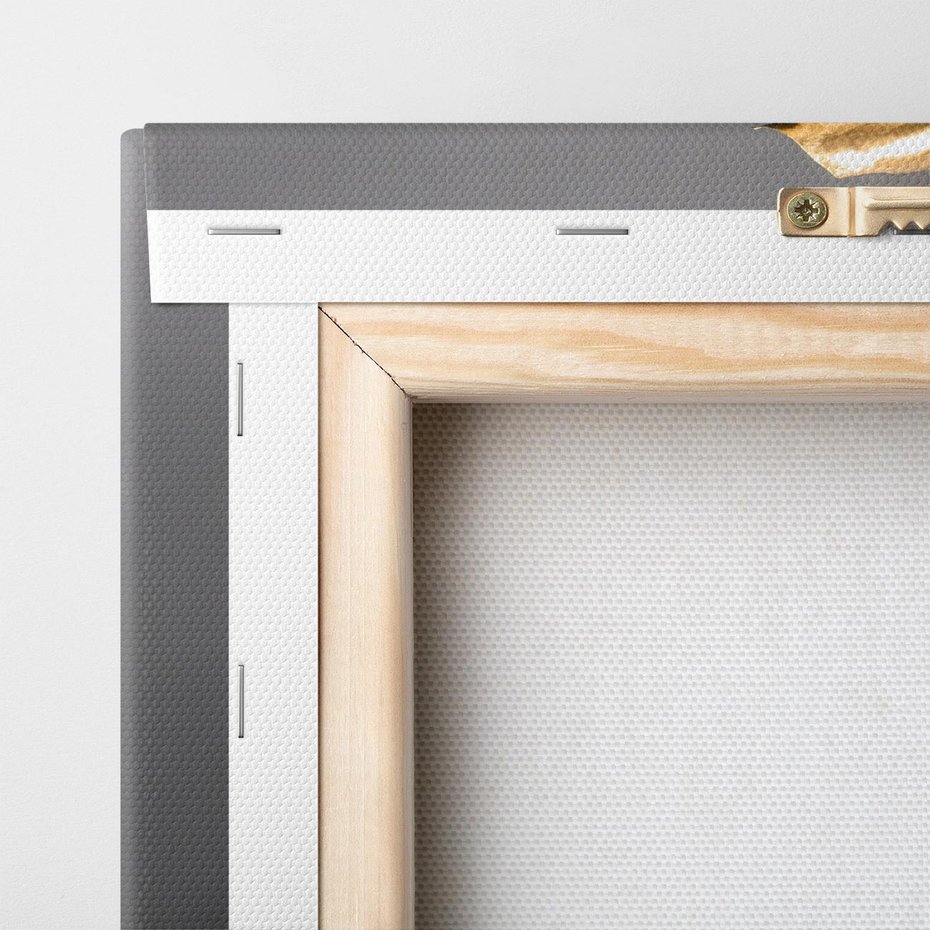 Obraz na płótnie 70x50 - Złoty Liść Monstera - złoty, liść