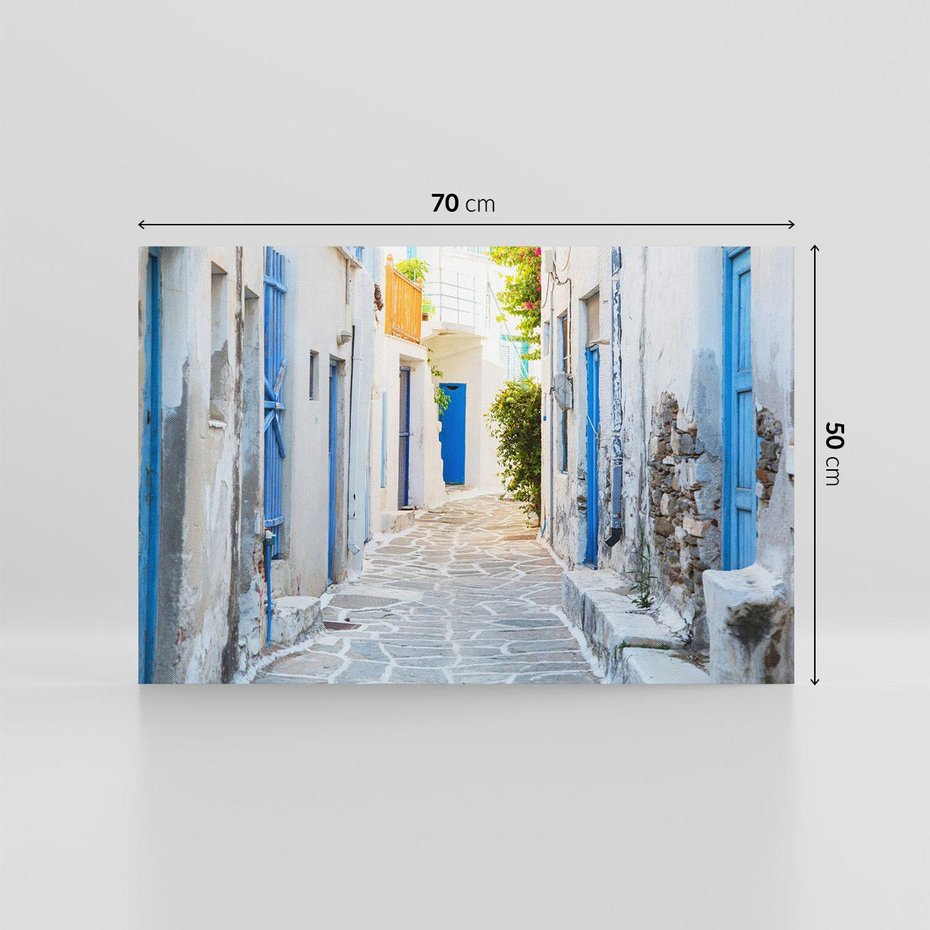 Obraz na płótnie 70x50 - Urok greckiej uliczki - Grecja, wyspa