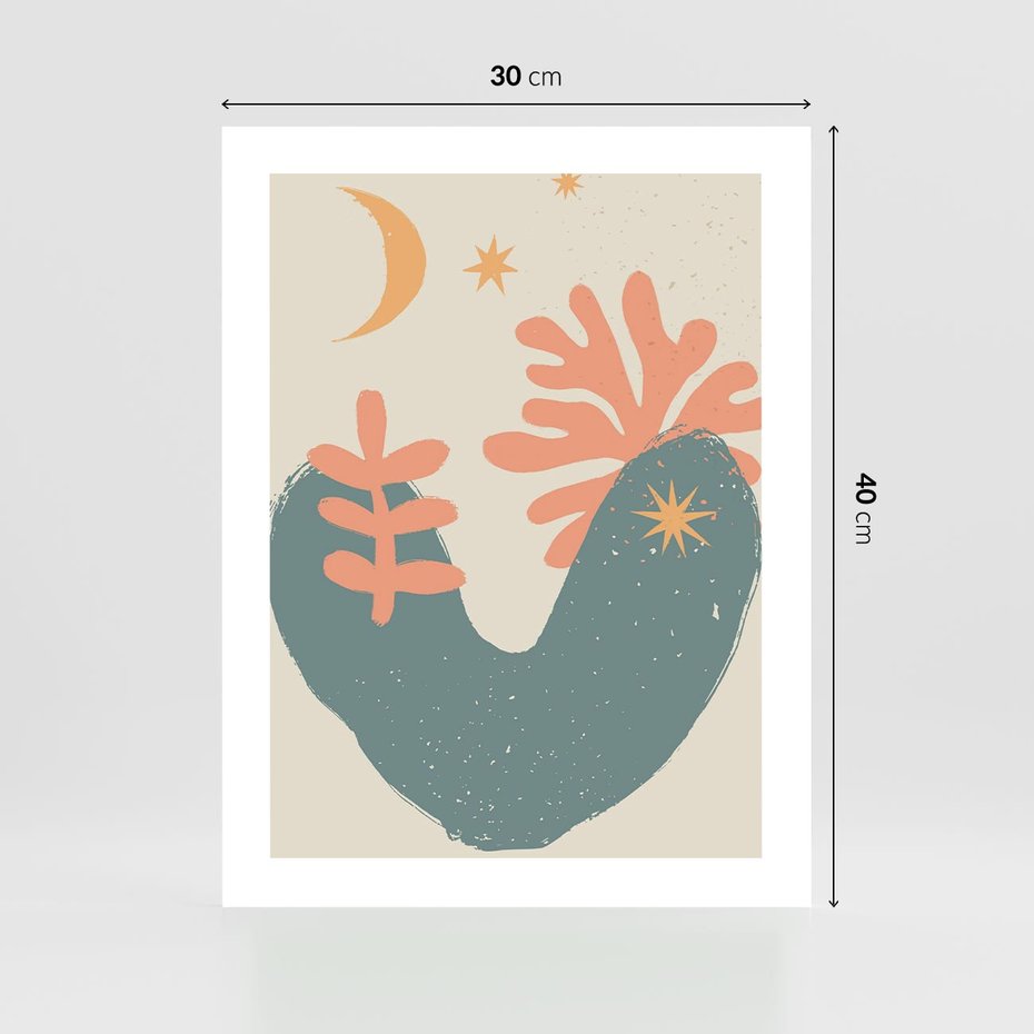 Plakat bez ramy 30x40 - Energetyczne Kształty - boho formy, kształty