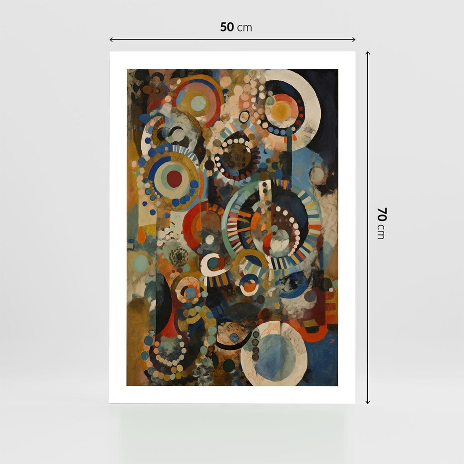 Plakat bez ramy 50x70 - Podróżne Wizje Aberracji - abstrakcyjny obraz, mnogość kolorów