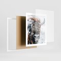 Plakat w ramie 40x50 - Żubr w Krainie Śniegu - żubr, zima - rama biała