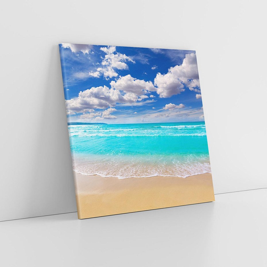 Obraz na płótnie 40x40 - Idylliczna plaża nad morzem - plaża, morze