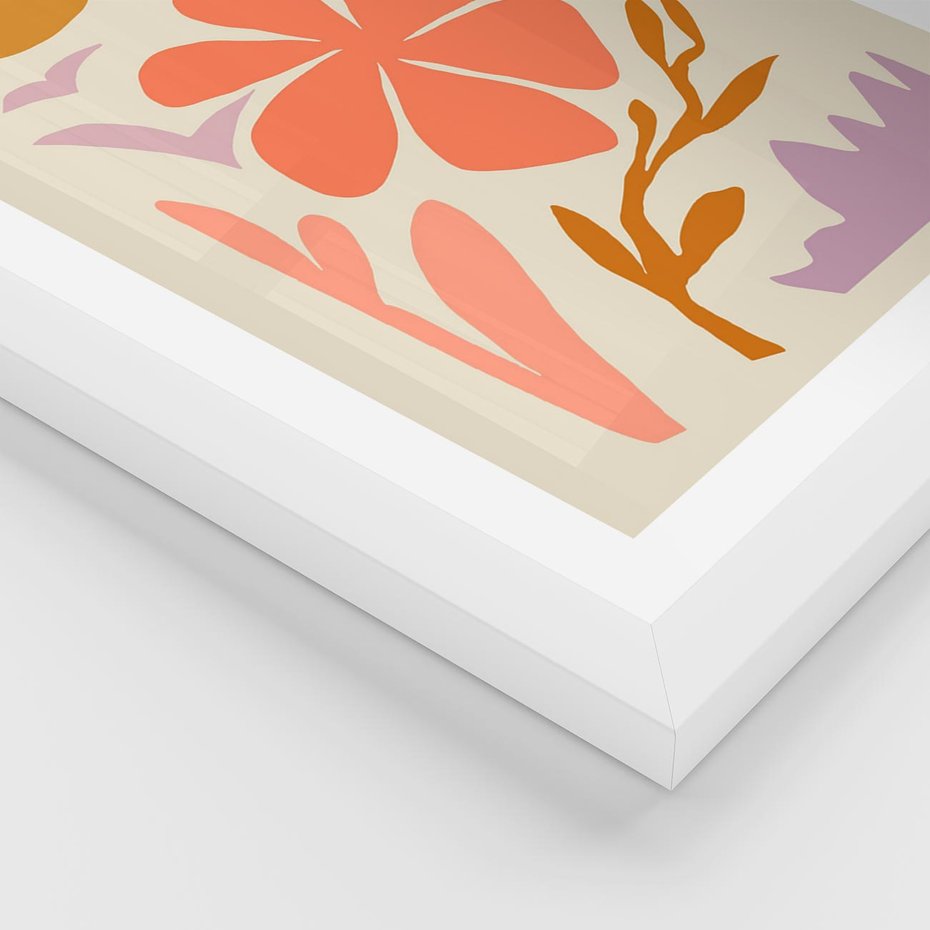Plakat w ramie 30x40 - Nowoczesne Światło - abstrakcyjny obraz, pastelowe kolory - rama biała