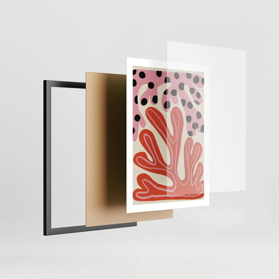 Plakat w ramie 50x70 - Księga Pastelowych Impulsów - abstrakcyjny obraz, plakat - rama czarna