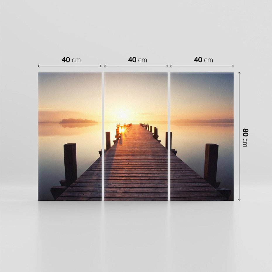 Obraz na płótnie 120x80 - Morze w blasku molo - morze, molo