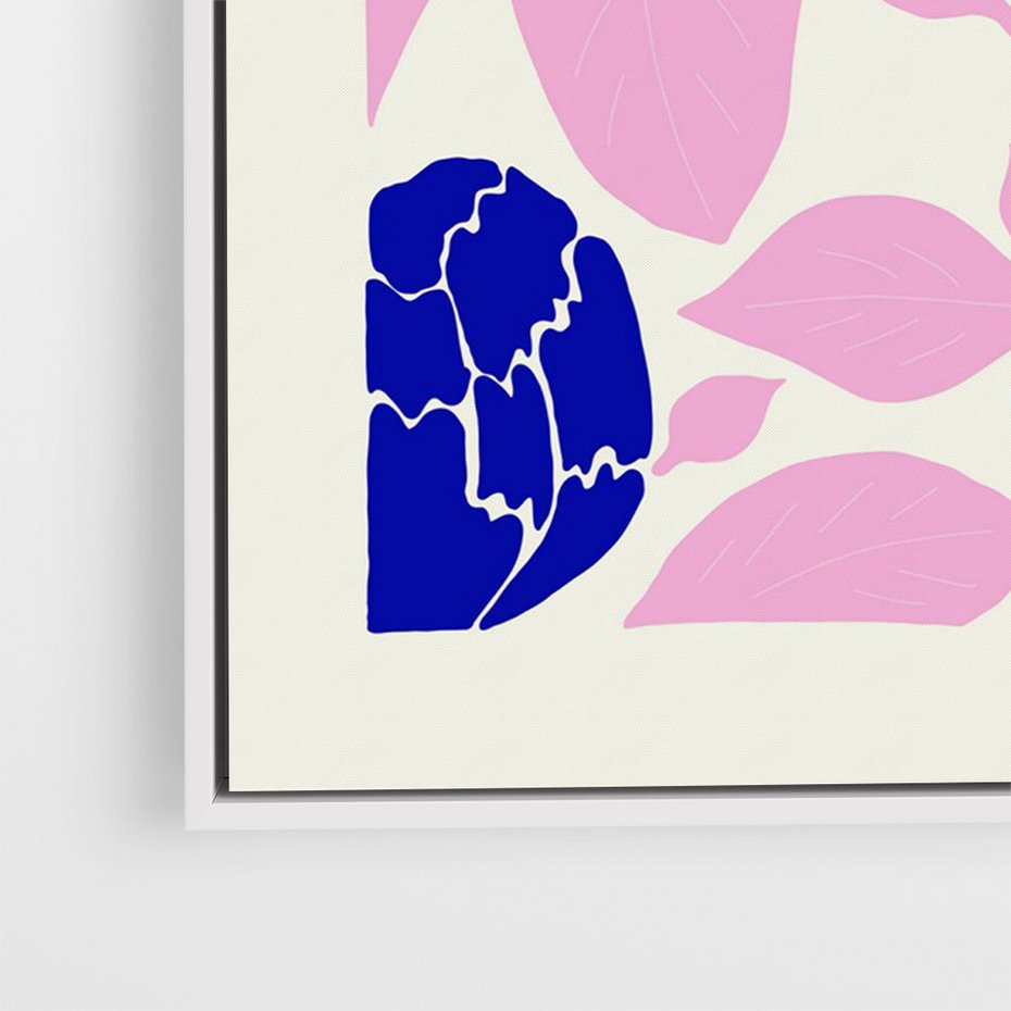 Obraz w ramie 70x100 - Impresje deszczu - nowoczesna kompozycja, kwiaty - rama biała