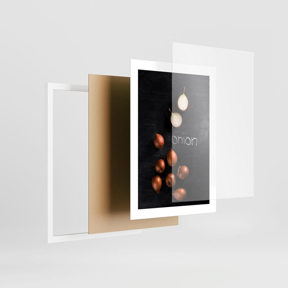 Plakat w ramie 30x40 - Aromatyczne Inspiracje - cebula, kuchnia - rama biała
