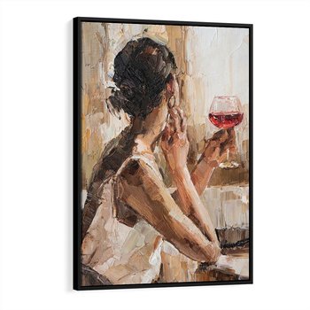 Obraz w ramie 70x100 - Wibracje - portret, kobieta - rama czarna