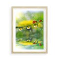 Plakat w ramie 50x70 - Deszczowa Biedronka - biedronka, deszcz - rama drewno