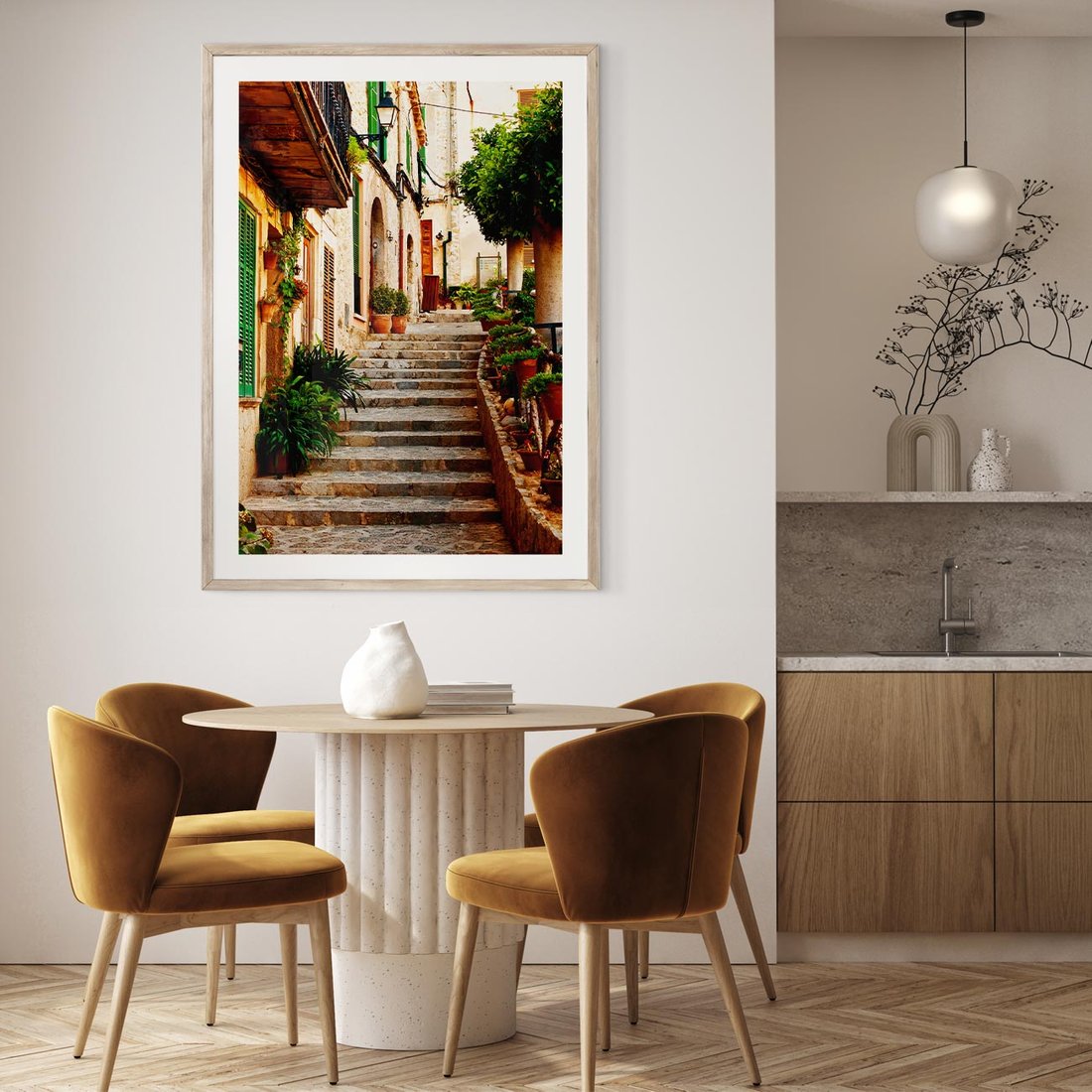 Plakat w ramie 40x50 - Uroczysta perspektywa uliczki - uliczka, perspektywa - rama drewno