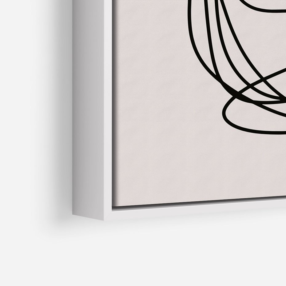 Obraz w ramie 50x70 - Strukturalne Kontrasty - abstrakcyjne szkicowane linie, minimalizm - rama biała