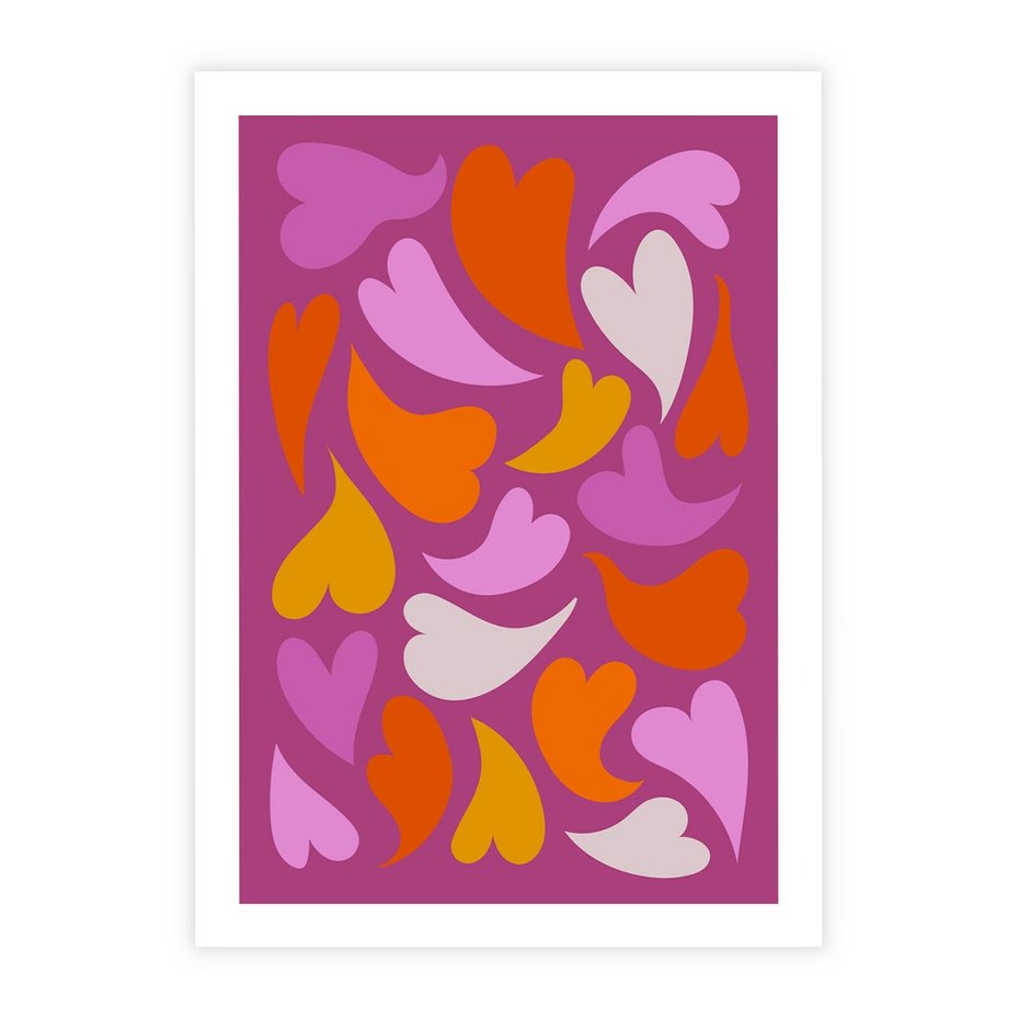 Plakat bez ramy 30x40 - Podróżne Boho - wesoła grafika, serca